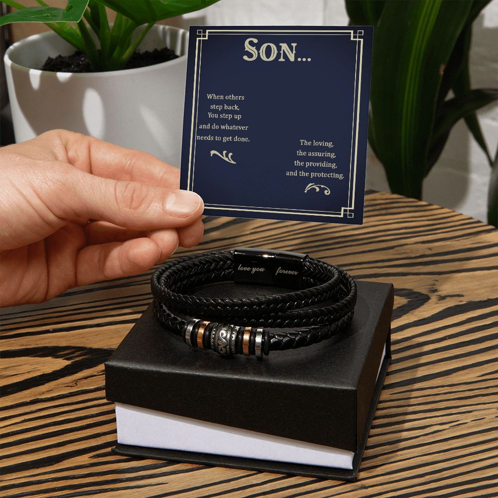 Son when others step back Perfect Fathers Day Gift - Love You Bracelet - Dad Son