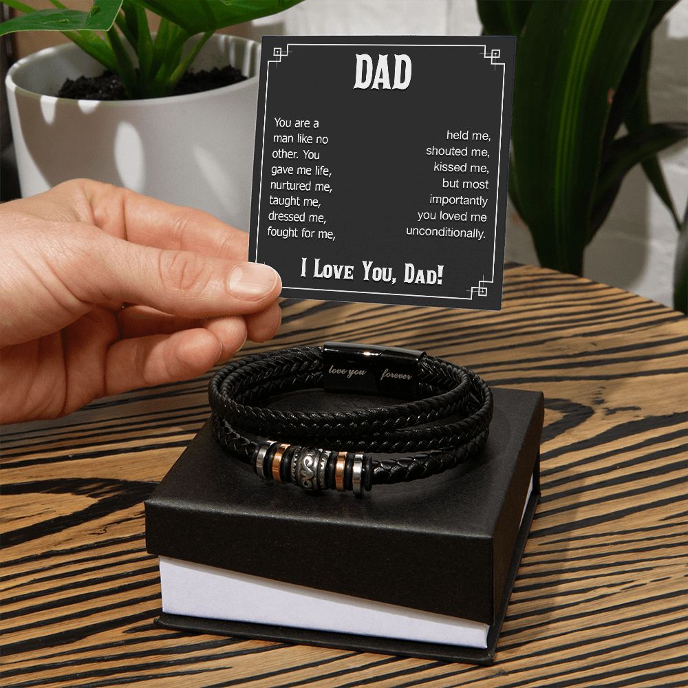 dad - you are a man like no other Perfect Fathers Day Gift - Love You Bracelet - Dad Son