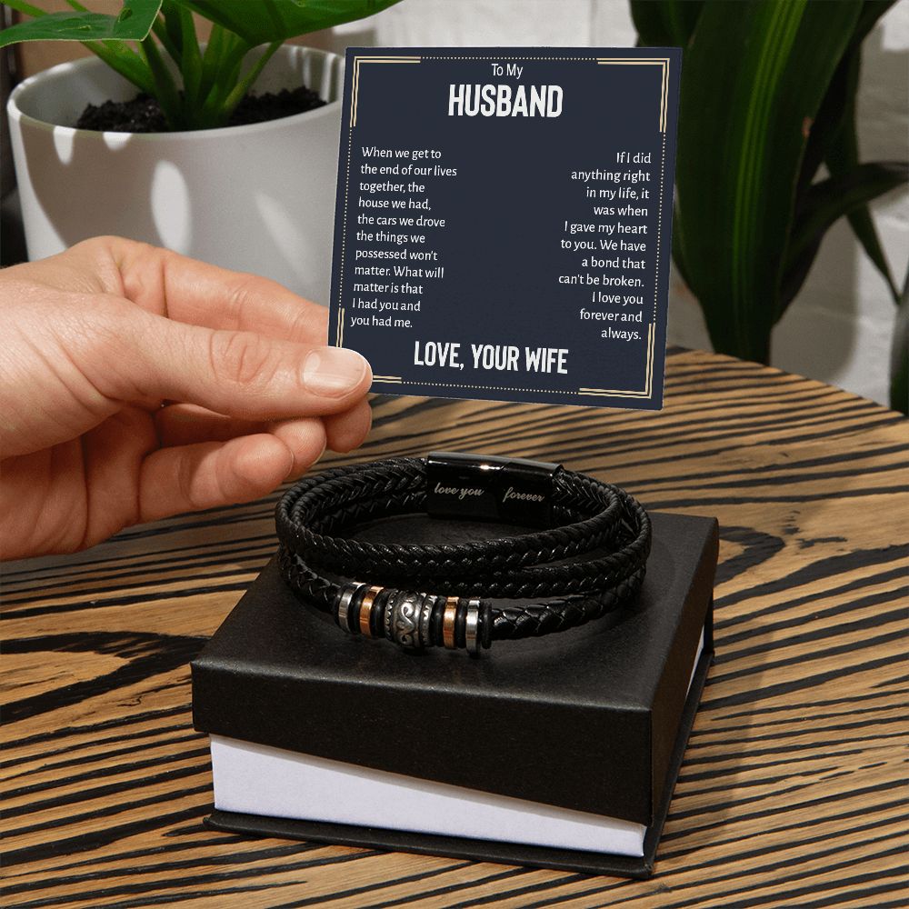 To my husband - when we get to the end of our lives Perfect Fathers Day Gift - Love You Bracelet - Dad Son