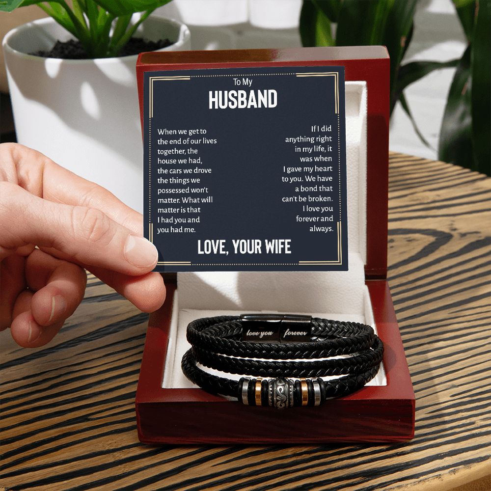 To my husband - when we get to the end of our lives Perfect Fathers Day Gift - Love You Bracelet - Dad Son